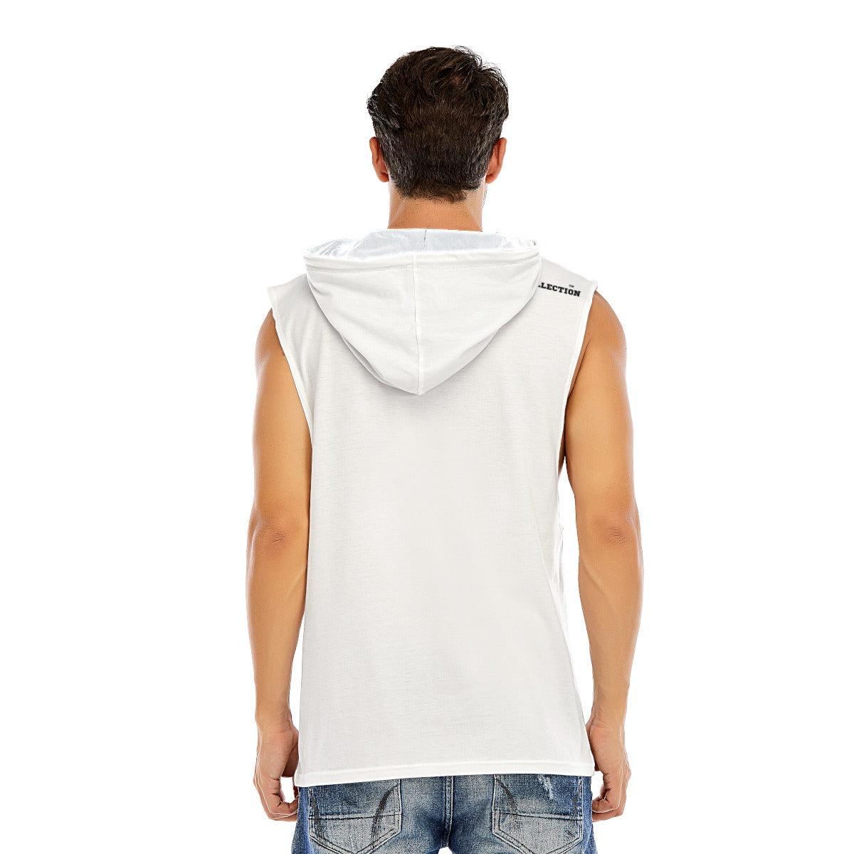 Zees Sleeveless Hoodie White