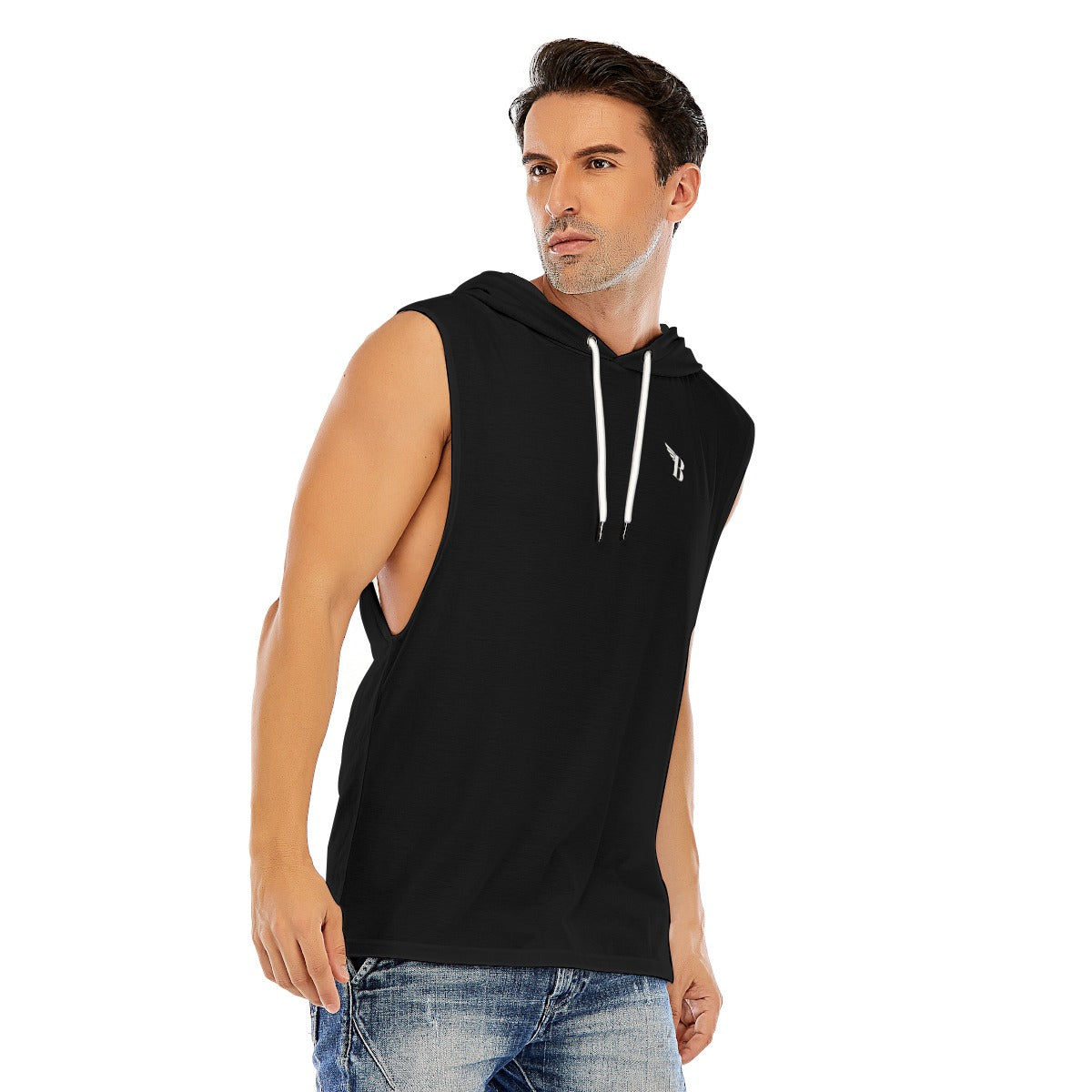 Zees Sleeveless Hoodie Black