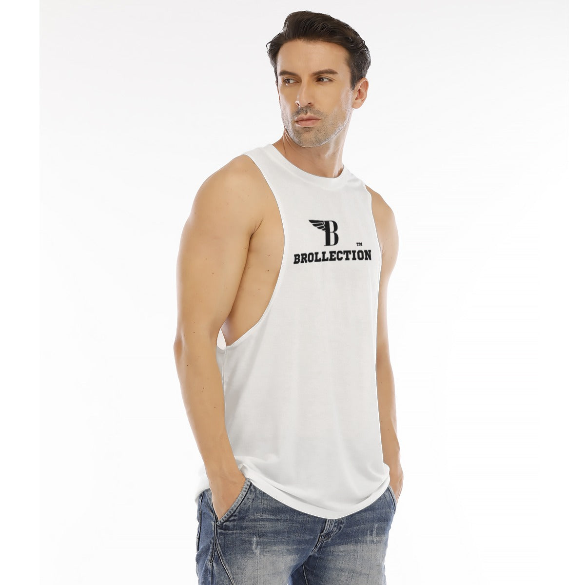 Zees Long Tank Top White