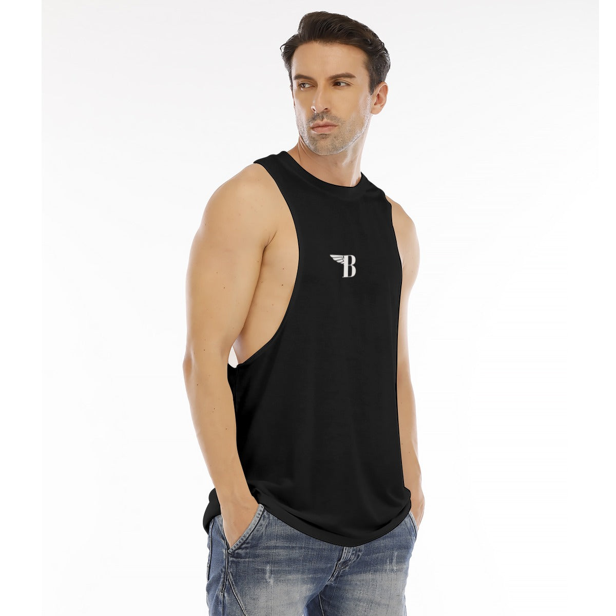 Zees Long Tank Top Black